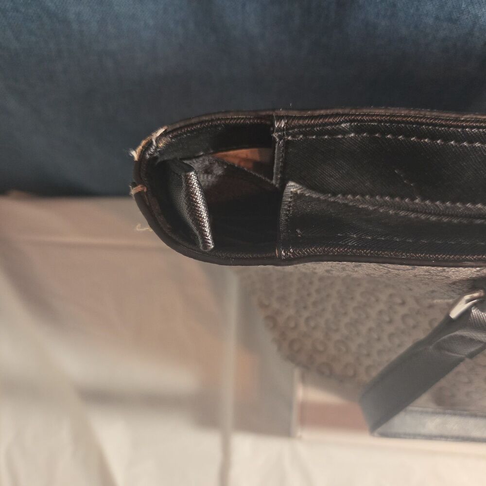 Guess Los Angeles Monogram Tote Bag Gray Black Shoulder Purse - Picture 5 of 16